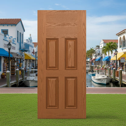 SLAB: Fiberglass Oak WG Texture 4-Panel Blank top DRG40 (unfinished)