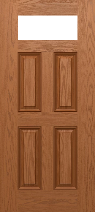 SLAB: Fiberglass Oak WG Texture 4-Panel Blank top w/22"x36" Cutout DRG40 (unfinished)