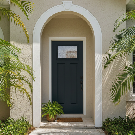 Door Glass Insert: Craftsman Rain Glass Impact Rated