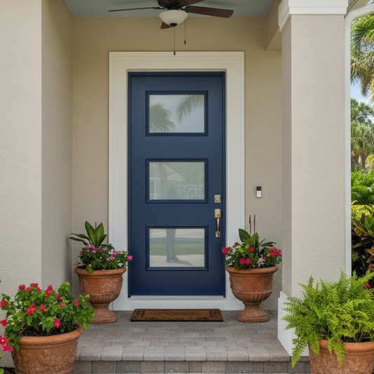 Door Glass Insert: Craftsman Frosted Glass Impact Rated