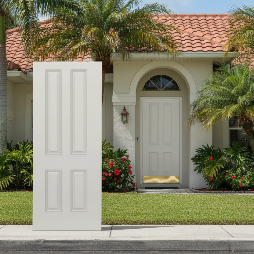 SLAB: Fiberglass Smooth True 4-Panel Raised DRS4180 (unfinished)