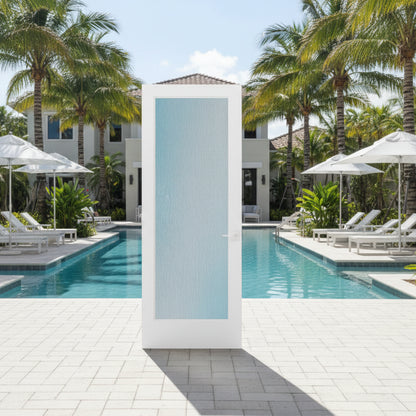 SLAB: Nova-90 Fiberglass Smooth 1-lite full-lite direct glazed Rain glass Non-Impact (unfinished)
