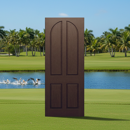 SLAB: Fiberglass WG Texture 4-Panel Arch Square Raised DRA4R80 (unfinished)