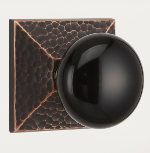 Emtek 5056 Porcelain Door Double Dummy Set With Hammered Rosette