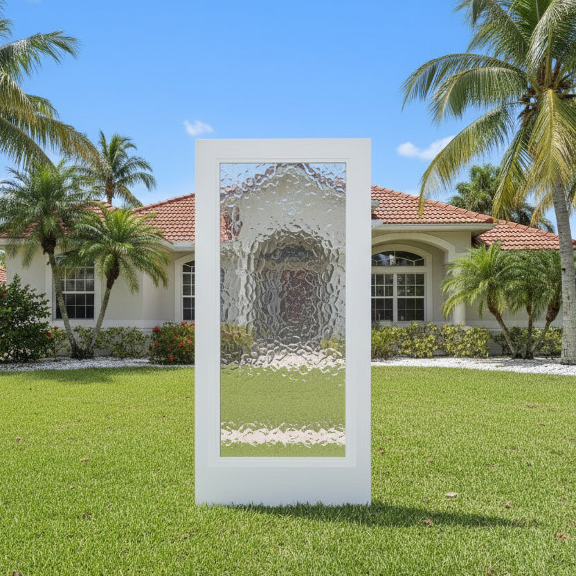 SLAB: Nova-90 Fiberglass Smooth 1-lite full-lite direct glazed Flemish glass Non-Impact (unfinished)