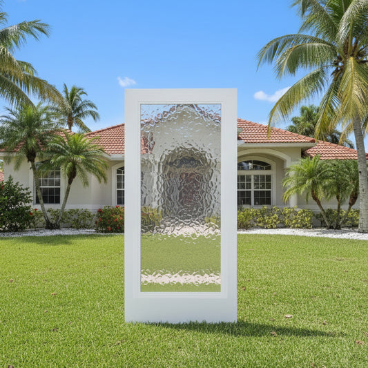 SLAB: Nova-90 Fiberglass Smooth 1-lite full-lite direct glazed Flemish glass Non-Impact (unfinished)