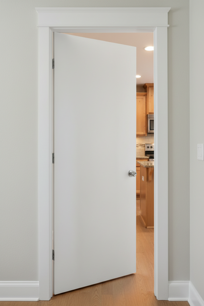 Single PreHung: Flush 6/8(80") Primed Hardboard Smooth Flush Solid Core 1 3/8"