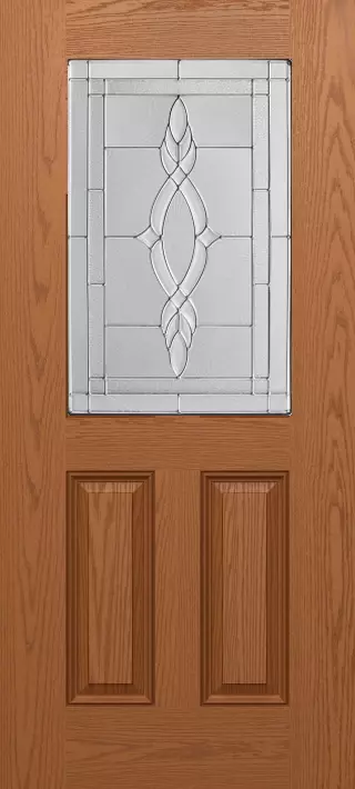 SLAB: Fiberglass Oak WG Texture 4-Panel Blank top DRG40 (unfinished)