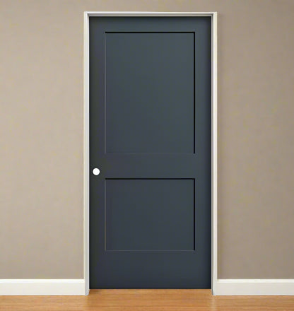 PreHung: Monroe 6/8(80") Primed Moulded Smooth 2-Panel Shaker Style Hollow Core Slab 1 3/8"