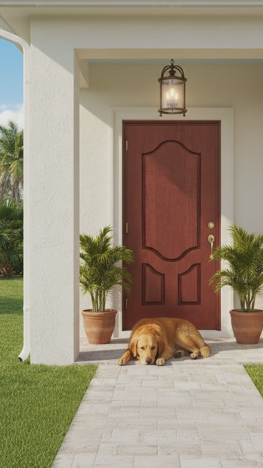 DRM3D Mahogany 3-Panel Raised door