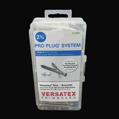 Versatex Pro Plug System trim Plug and screws 305 stainless steel, 2-1/2" 75pcs