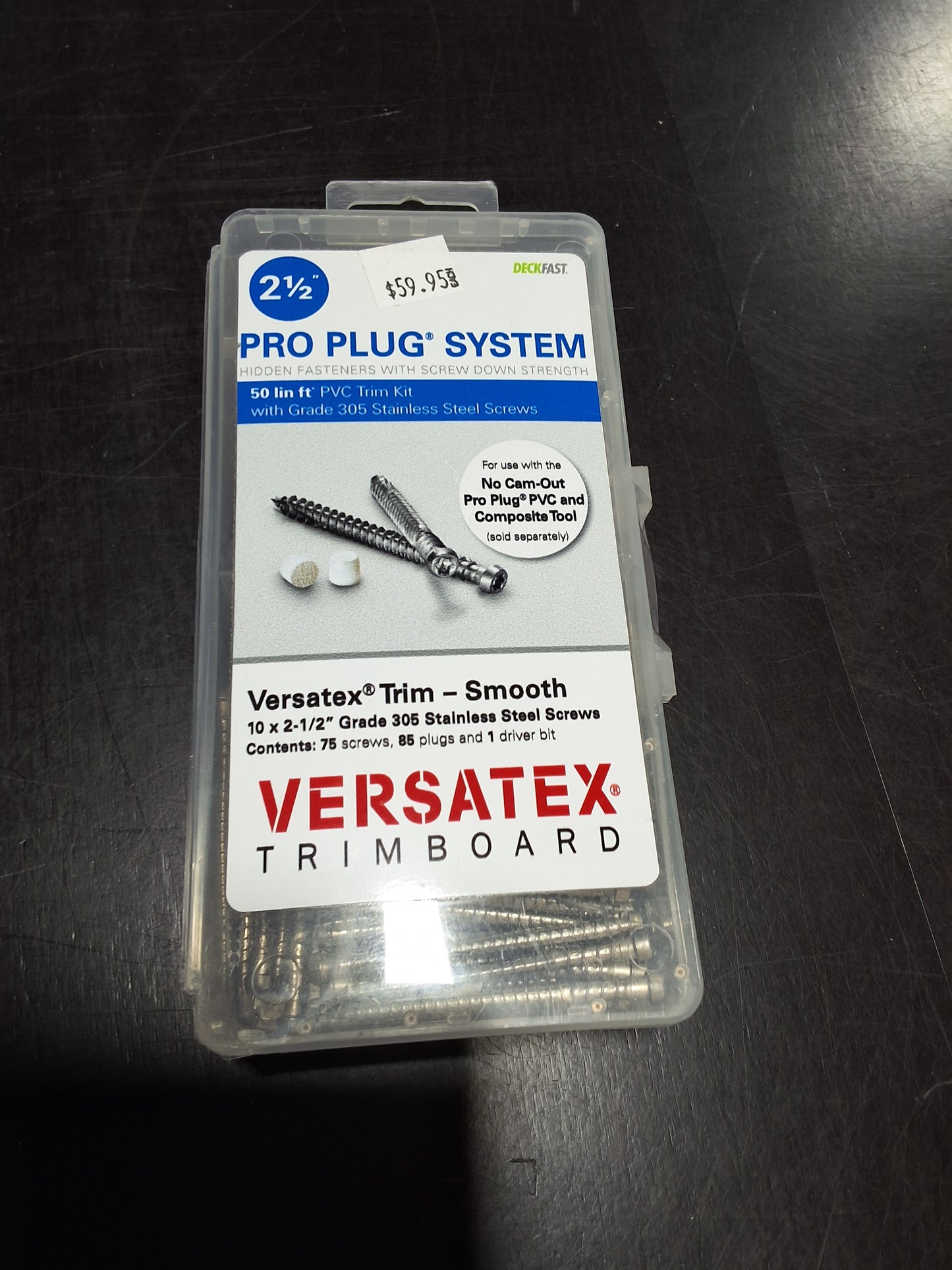 VERSATEX FMCTXT-VT50SM  (PXTT357L250) 50 lin ft box (includes: 75 screws, 100 plugs and 1 settings tool)