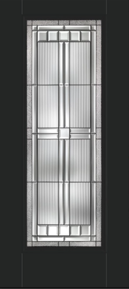 Pre-Hung Fiberglass Smooth w/ Sarantoga Glass and Nickel Caming ThermaTru