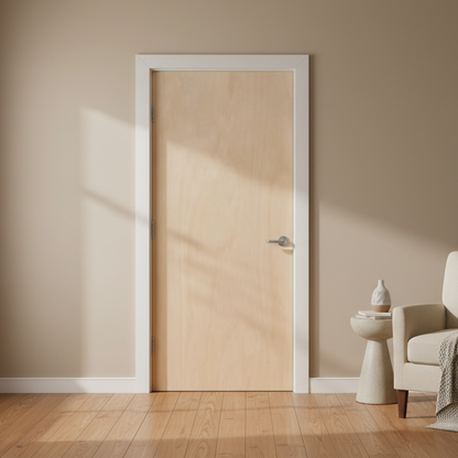 Single PreHung: Flush 6/8(80") Primed Birch Flush Solid Core 1 3/8"