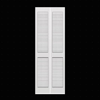 Bifold:Louver over Louver Primed Bifold Door w/Hardware